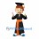 Graduate Mascot Costume with Black Gown and Orange Sash