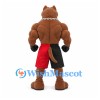 Wolf Mascot Costume with Muscular Body and Red and Black Shorts