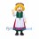 Woman Mascot Costume with Flower Crown and Traditional Red Skirt