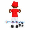 Soccer Player Mascot Costume with Red Shirt and White Shorts