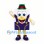 Shopping Bag Mascot Costume with Green Hat and Purple Overalls