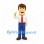 Businessman Mascot Costume with White Shirt and Red Tie