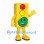 Traffic Light Mascot Costume in Yellow with Smiling Green Signal