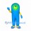 Robot Mascot Costume in Blue with Green Round Face