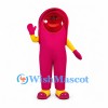 Robot Mascot Costume in Pink with Red Round Face