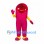 Robot Mascot Costume in Pink with Red Round Face