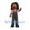 Girl Mascot Costume with Beaded Braids and Black Overalls