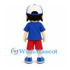 Boy Mascot Costume with White Cap and Red Shorts