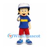 Boy Mascot Costume with White Cap and Red Shorts