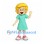 Girl Mascot Costume with Blonde Hair, Glasses and Mint Dress