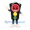 Traffic Light Mascot Costume in Black with White Shoes
