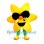 Star Mascot Costume in Yellow with Black Sunglasses