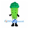Broccoli Mascot Costume with Green Florets and Blue Checkered Cuff
