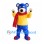 Bear Mascot Costume in Blue with Yellow Shirt and Red Scarf