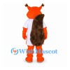 Squirrel Mascot Costume in Orange with White Sports Uniform