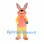Rabbit Mascot Costume in Coral and Yellow with Patterned Ears