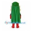 Tree Superhero Mascot Costume with Green Cape and Red Boots