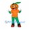 Tomato Mascot Costume with Orange Shirt and Green Trousers