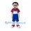 Boy Mascot Costume with Red Shirt and Blue Overalls