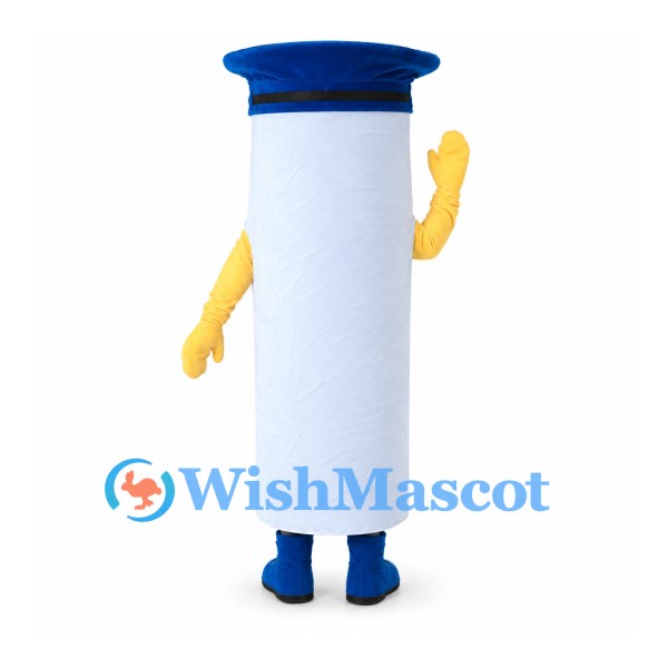 Traffic Light Mascot Costume in White with Blue Cap