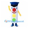 Traffic Light Mascot Costume in White with Blue Cap