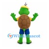 Turtle Mascot Costume with Yellow Cap and Blue Shorts