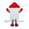 House Mascot Costume in Gray with Red Roof