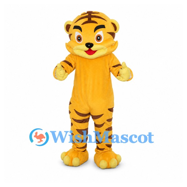 Tiger Mascot Costume in Yellow with Black Stripes