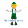 Boy Mascot Costume with Green Hat and Suspender Shorts