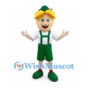 Boy Mascot Costume with Green Hat and Suspender Shorts