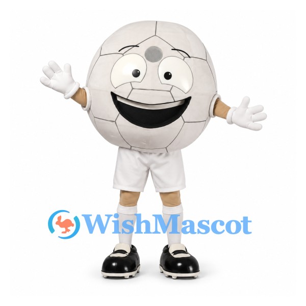 Soccer Ball Mascot Costume in White with Matching Shorts