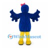 Parrot Mascot Costume in Blue and Yellow with Red Cap