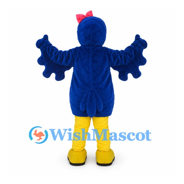 Parrot Mascot Costume in Blue and Yellow with Red Cap