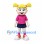 Girl Mascot Costume with Blonde Pigtails and Pink T-Shirt