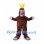 Gorilla Mascot Costume in Brown with Gold Crown