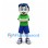 Boy Mascot Costume with Blue Hair and Green T-Shirt