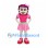 Girl Mascot Costume with Purple Hair and Pink Dress