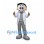Scientist Mascot Costume with Black Hair and White Lab Coat