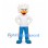 Bird Mascot Costume with White Spiky Feathers and Blue Trousers