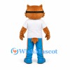 Owl Mascot Costume with Goggles, White Shirt and Blue Trousers