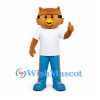Owl Mascot Costume with Goggles, White Shirt and Blue Trousers