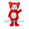 Bear Mascot Costume in Red with White Face and Belly