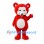 Bear Mascot Costume in Red with White Face and Belly