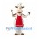 Cow Mascot Costume with Chef Hat and Red Apron