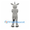 Donkey Mascot Costume in Gray with White Belly and Black Mane