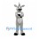 Donkey Mascot Costume in Gray with White Belly and Black Mane