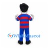 Man Mascot Costume with Glasses and Red and Blue Striped Shirt