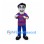 Man Mascot Costume with Glasses and Red and Blue Striped Shirt