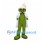 Scientist Mascot Costume in Green with White Spiky Hair and Lab Coat