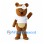 Bear Mascot Costume with Doctor Head Mirror and White Shirt